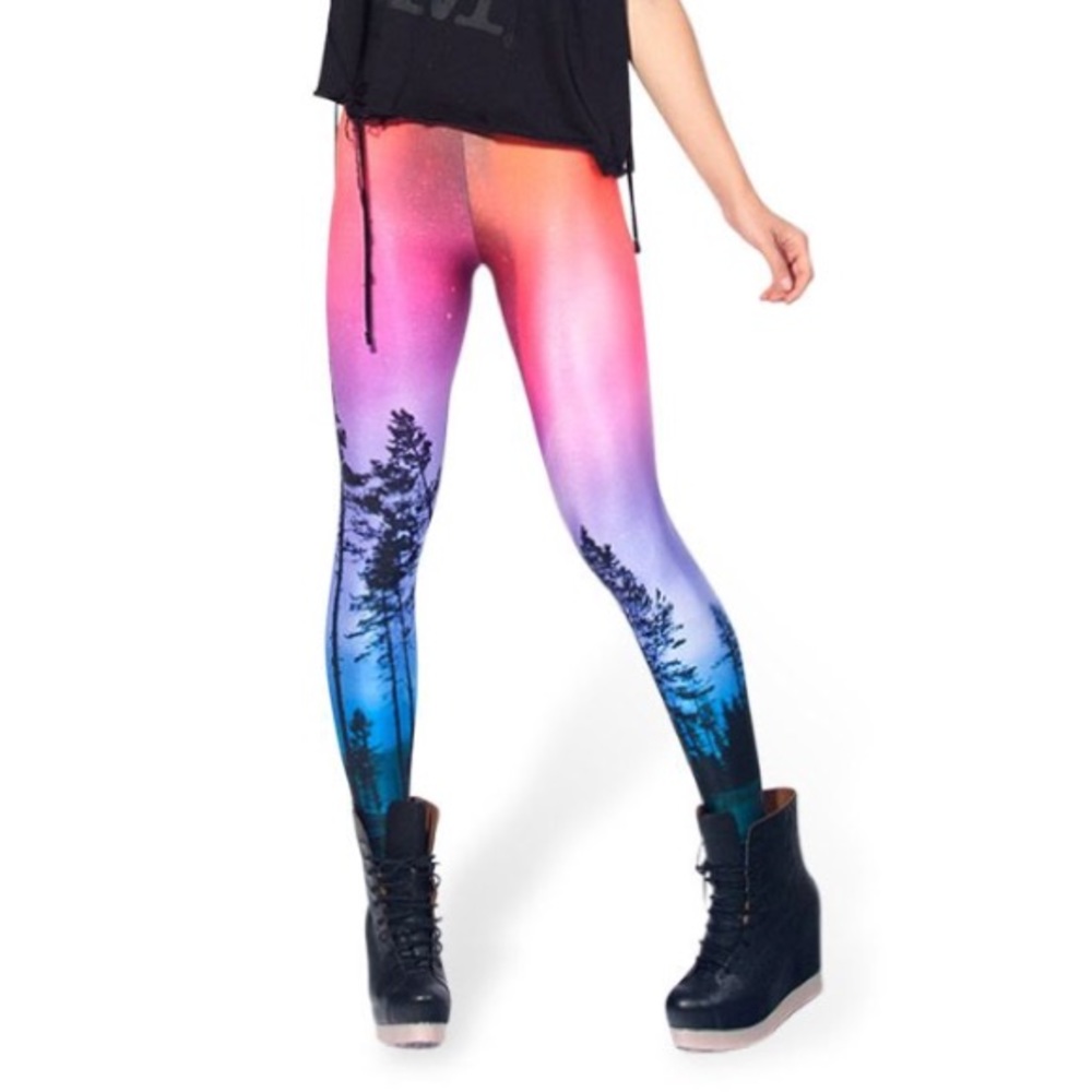 Blackmilk Aurora Sky Neon Purple Leggings